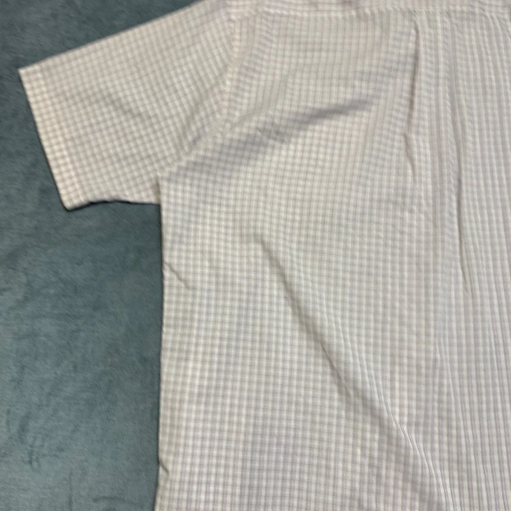 Stafford Essentials Dress Shirt Mens 17.5 Multicolor Plaid Regular Fit Business